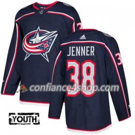 Adidas Maillot de Hockey Blue Jackets Boone Jenner 38 2017-2018 Bleu Marine Authentic - Enfant